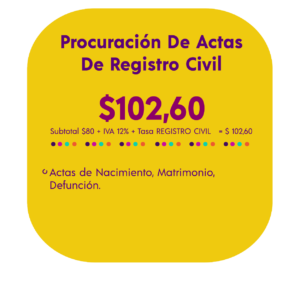 PROCURACIÓN DE ACTAS DE REGISTRO CIVIL