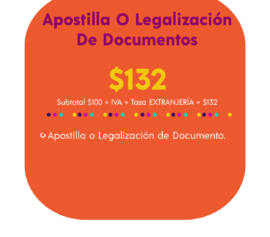 APOSTILLA O LEGALIZACIÓN DE DOCUMENTOS